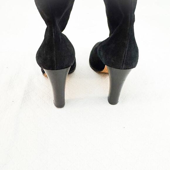 Michael Kors Suede Black Leather Heeled Bootie Foldable Cuff Size 7.5 - Picture 3 of 6